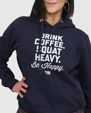 Drink Coffee Squat Heavy Be Happy Pump Cover