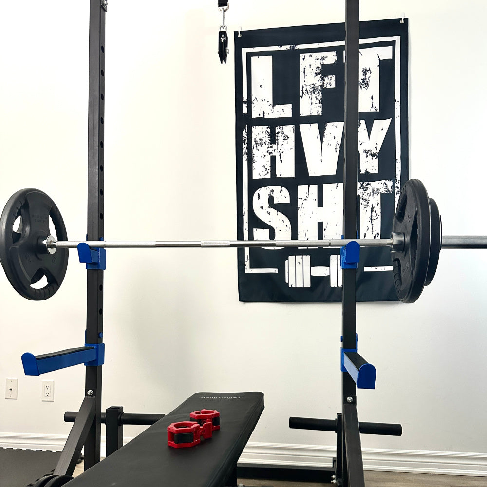 LFT HVY SHT gym flag in home gym