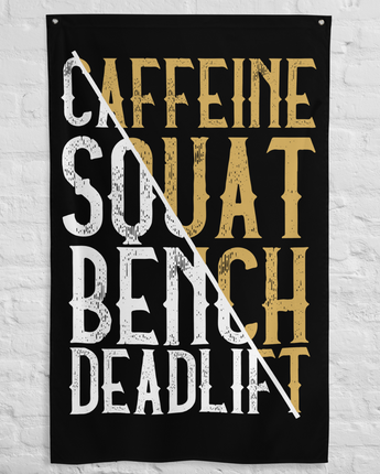 Caffeine Squat Bench Deadlift Gym Flag