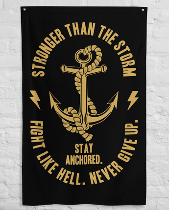 Stronger Than The Storm Motivational Gym Flag