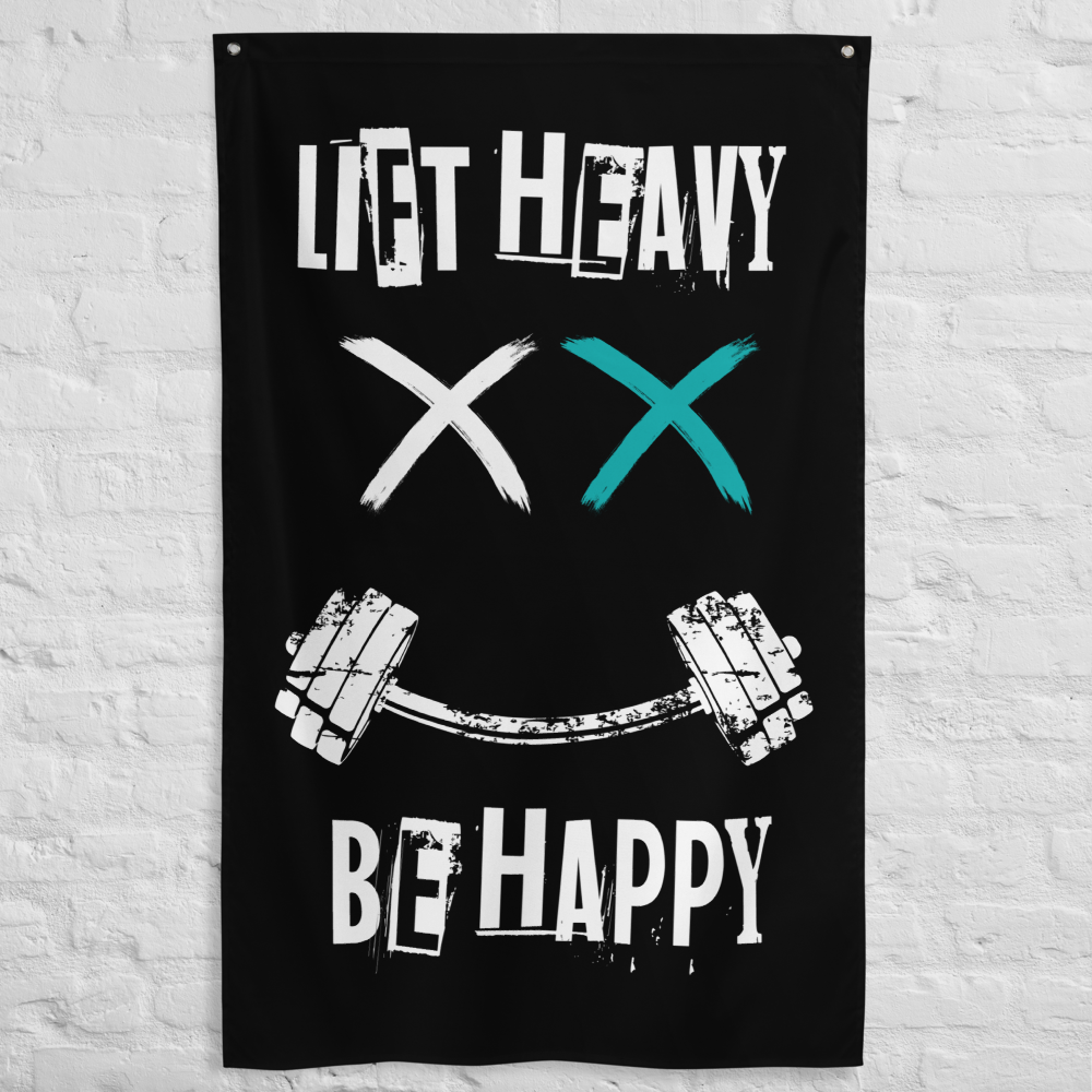 Lift Heavy Be Happy Gym Flag