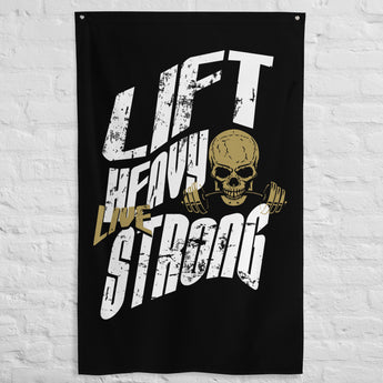 motivational gym flag - lift heavy live strong