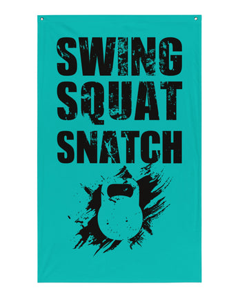 Swing Squat Snatch Garage Gym Flag Teal