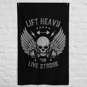 lift heavy live strong gym flag